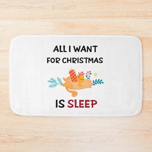 Item preview, All i want for christmas is sleep cat | Merry Christmas funny cats sayings and quotes | gifts for Christmas cat lovers designed and sold by ThanksVibe.