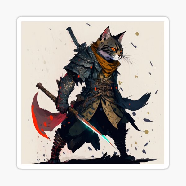 Meet Warrior Cat! – Dungeons and Dragons Style Merchandise Sticker