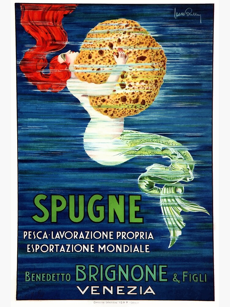 Metallbild for Sale mit 1920 italienische Mermaid Werbung Poster