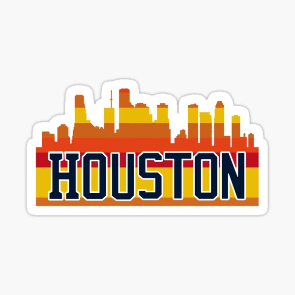 Vintage Houston Texas Skyline Baseball - Houston Astros - Sticker