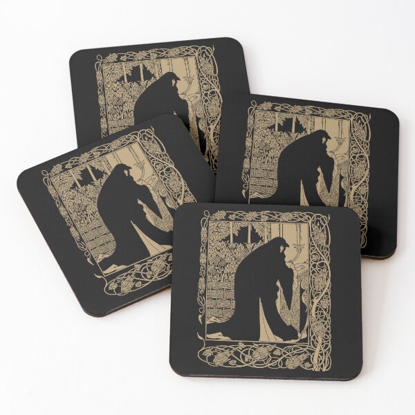Item preview, Art Nouveau, Aubrey Beardsley, Le Morte D'Arthur, Guinevere design, Arthurian Gift, Myths and Legends designed and sold by Proverbial Wisdom Design.