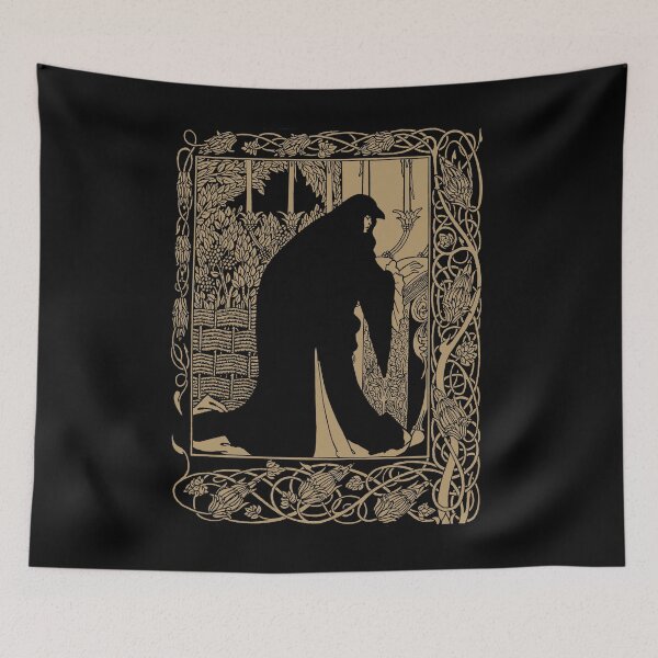 Item preview, Art Nouveau, Aubrey Beardsley, Le Morte D'Arthur, Guinevere design, Arthurian Gift, Myths and Legends designed and sold by Proverbial Wisdom Design.