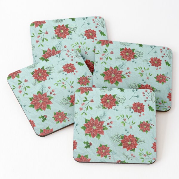 Item preview, Winter Holiday Plants - Blue designed and sold by GrousyGirl.