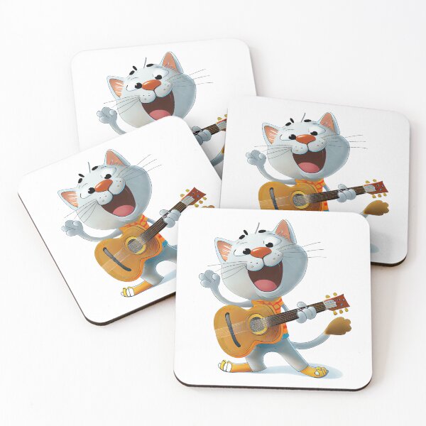 Item preview, Cat playing guitar and singing - funny illustration for cat lovers designed and sold by KOTOdesign.
