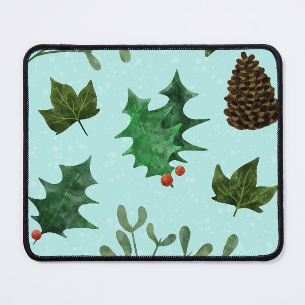 Item preview, Winter Greenery Two on blue - no text designed and sold by GrousyGirl.