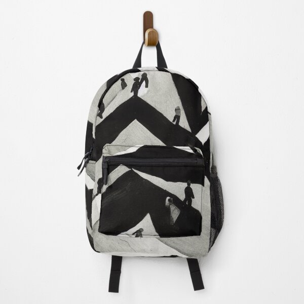 Item preview, Mountain Climbers - Abstract Art - White, Gray, and Black designed and sold by Inomaly Art.