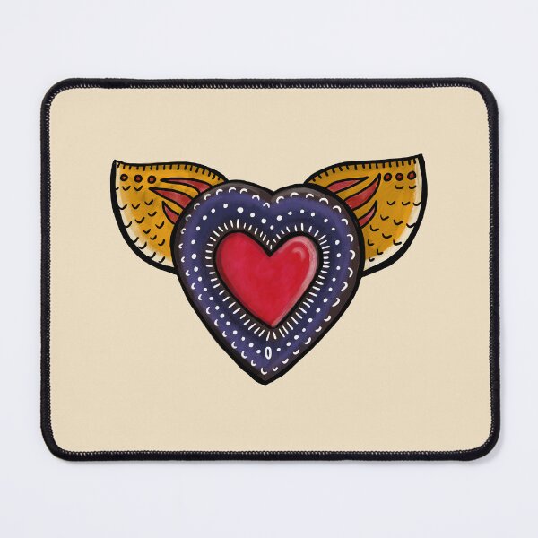 Item preview, Painted Sacred Heart with wings, doodle - Milagro designed and sold by SirenSeventyOne.