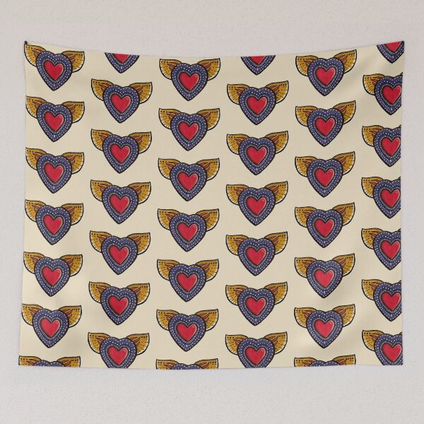 Item preview, Painted Sacred Heart with wings, doodle - Milagro designed and sold by SirenSeventyOne.