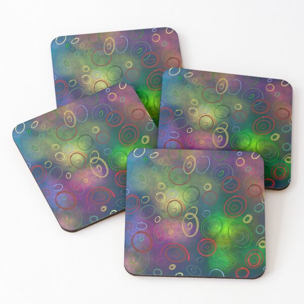 Item preview, Bright Multicoloured Bauble Circles with Nebula Background Pattern - Christmas designed and sold by jolabrese.