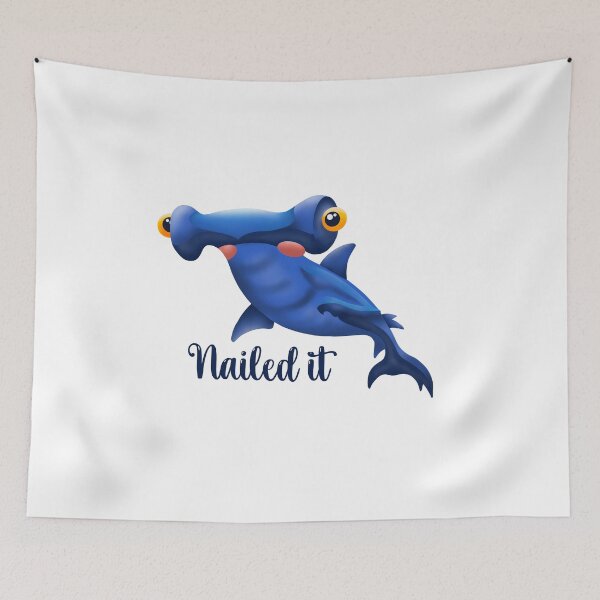 Item preview, Nailed it Hammerhead Shark designed and sold by BlackCatArtBB.