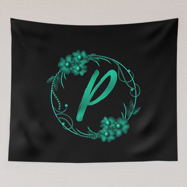 Item preview, P initial flowers monogram - letter P / alphabet p designed and sold by stayartsy07.