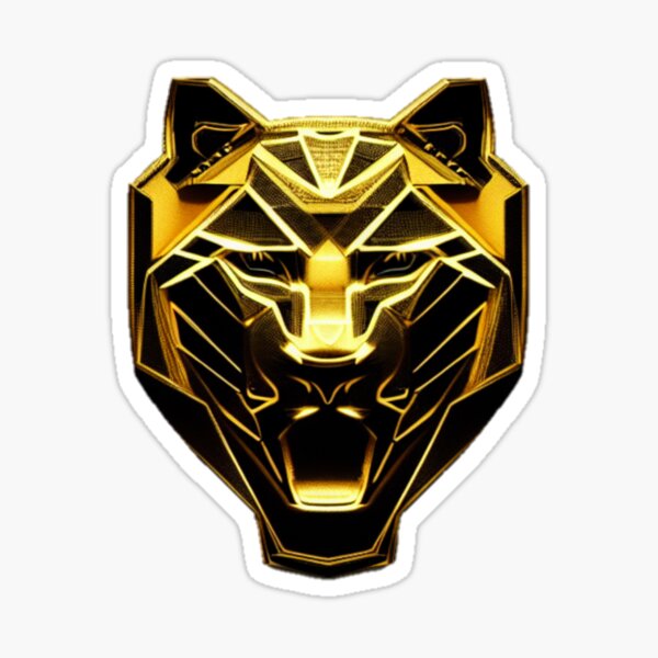 Black Panther Gold Logo - Marvel Comics Artwork Vinyl Stickers, 3.6