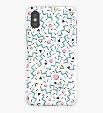 Back to the 80's eighties, funky memphis pattern design iPhone Case/Skin