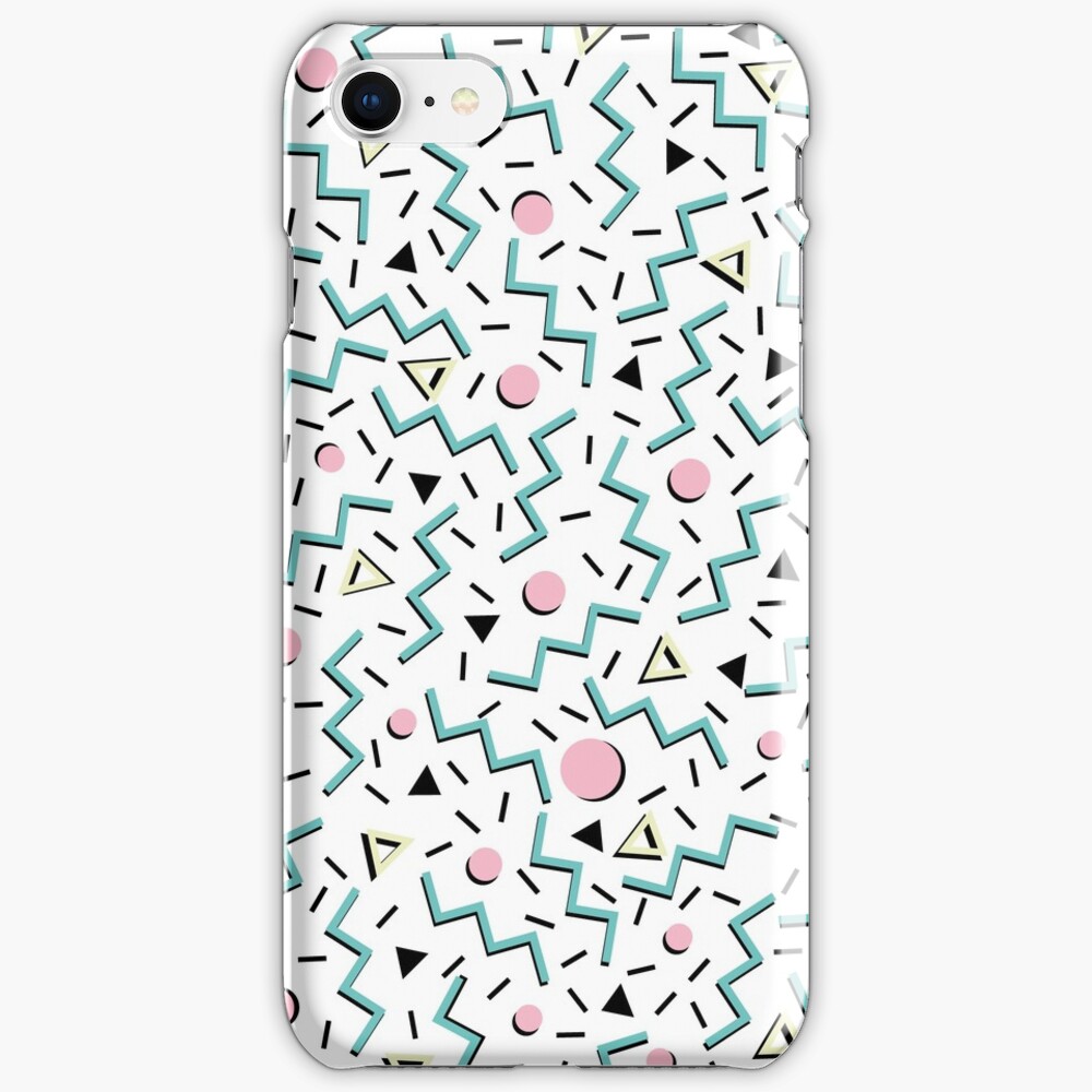 Back to the 80's eighties, funky memphis pattern design iPhone Case & Cover