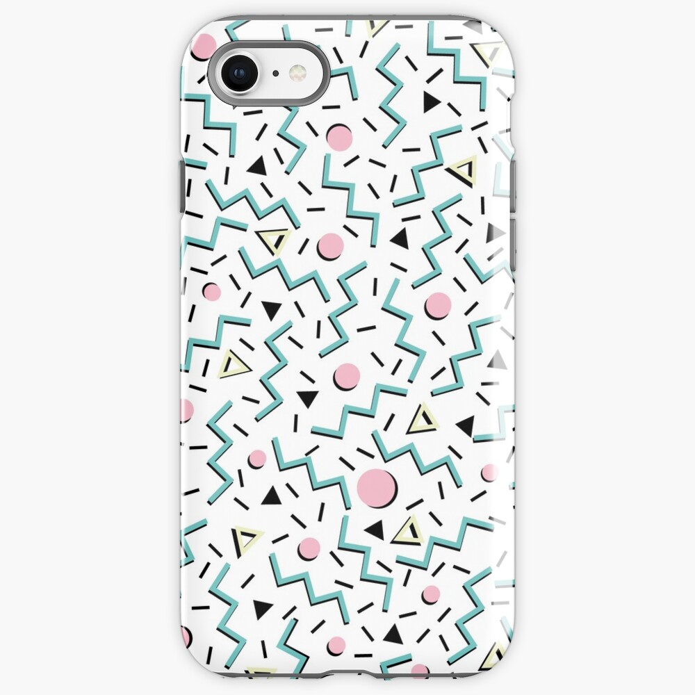 Back to the 80's eighties, funky memphis pattern design iPhone Case & Cover