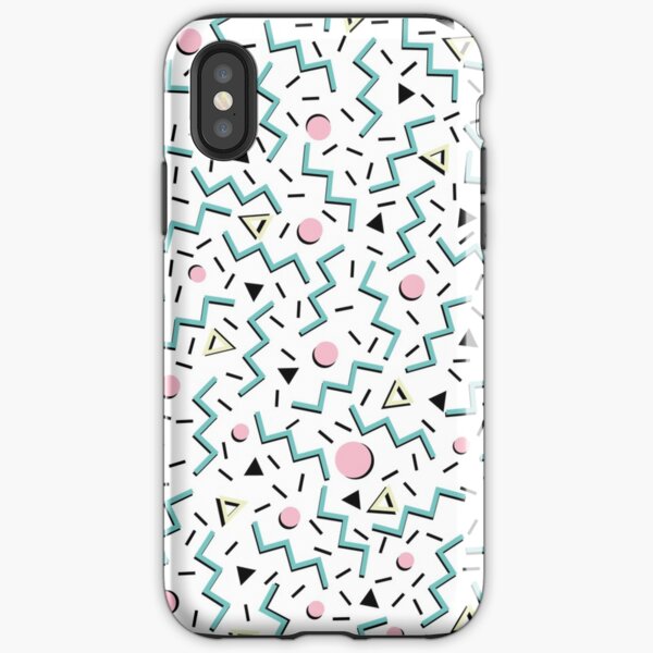 Back to the 80's eighties, funky memphis pattern design iPhone Tough Case
