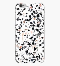 Terrazzo Stone Pattern Schwarz und Orange Pfirsich iPhone-Hülle & Cover