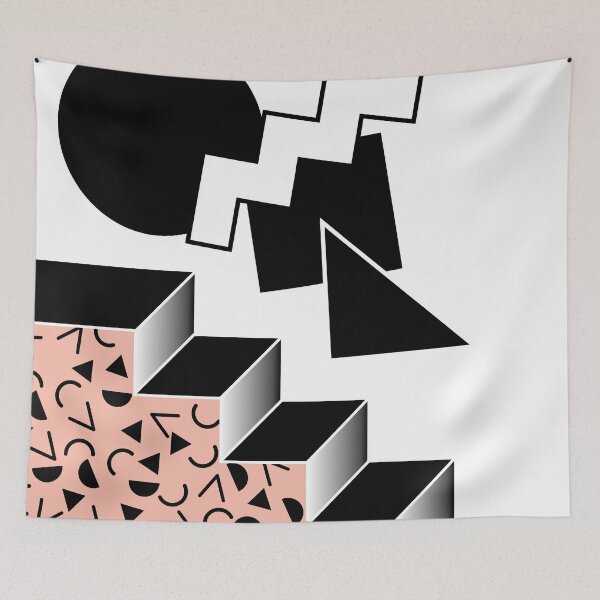 Item preview, Memphis 80's Pattern Design Black and Pink designed and sold by 5mmpaper.