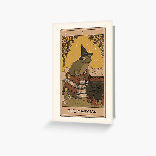 Vista previa del artículo con la obra «El Mago - Tarot de las Ranas», diseñado y vendido por Thiago Corrêa.