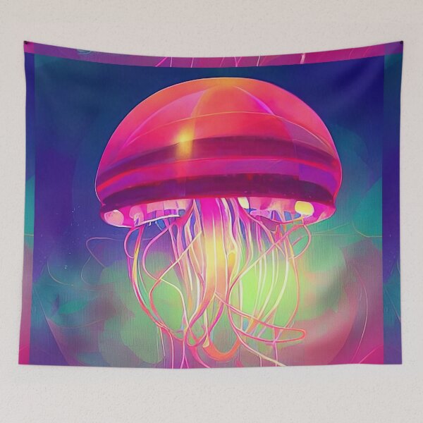 Item preview, Red jelly fish painting designed and sold by SinghVillasra.