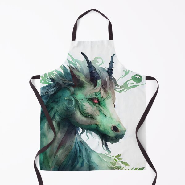Item preview, A Green and Gold Watercolor Ancient Chinese Qilin Qirin designed and sold by CGSGraphics.