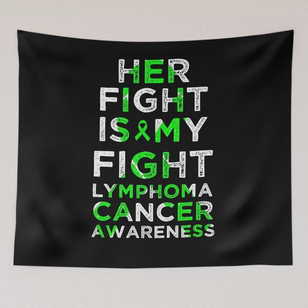Item preview, Her Fight Is My Fight Lymphoma Cancer Awareness Lime Green Ribbon Vintage designed and sold by cssdru.