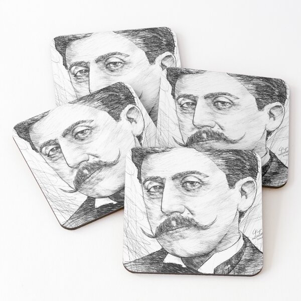 Item preview, MARCEL PROUST black and white pencil portrait designed and sold by lautir.