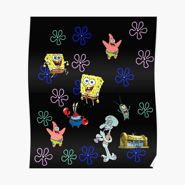 Spongebob Squarepants Characters Poster For Sale By Hayleyexpert