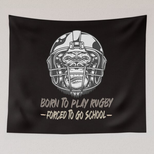 Item preview, college football,born to play rugby forced to go school designed and sold by highteek  ⭐️⭐️⭐️⭐️⭐️.