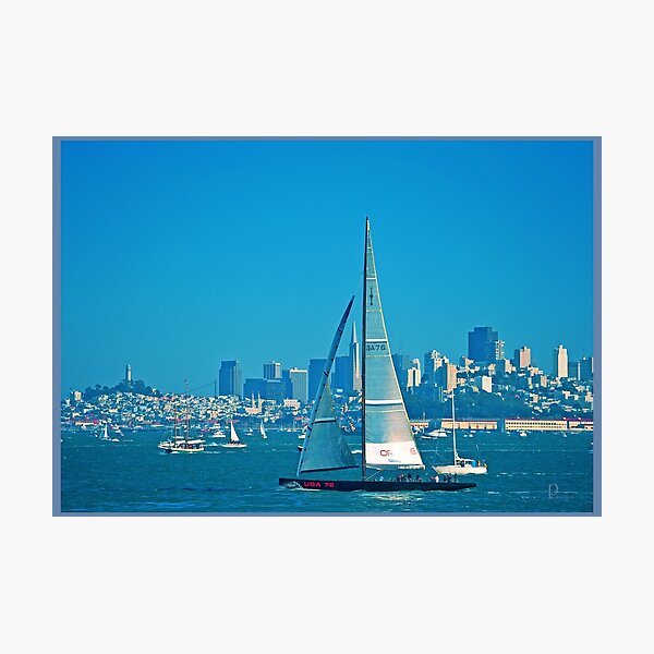 Blue Sails, San Francisco Bay 2.0 Photographic Print