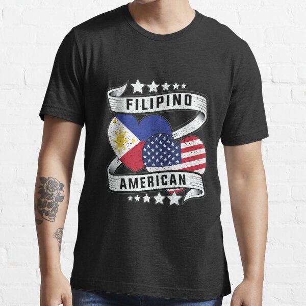 "Filipino American Flag Shirt Half American And Half Filipino " T-shirt ...