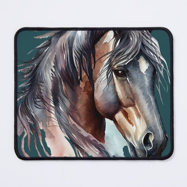 Item preview, Bay Horse Head Art, Watercolor Painting designed and sold by KOTOdesign.