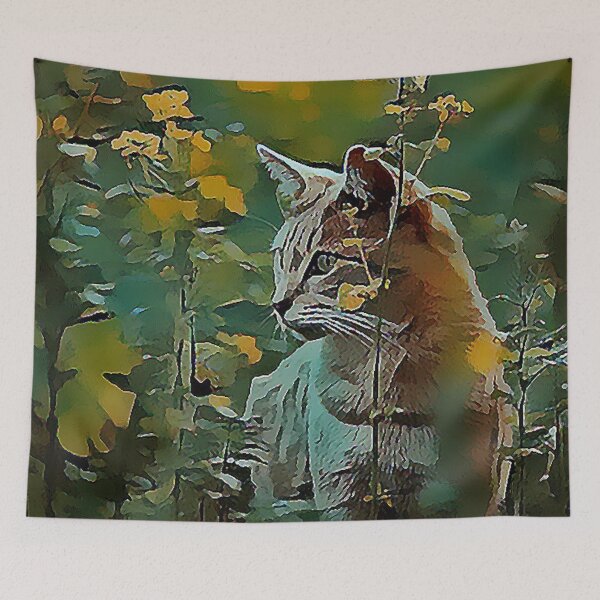 Item preview, Cat in the Garden  designed and sold by MijizaCreations.