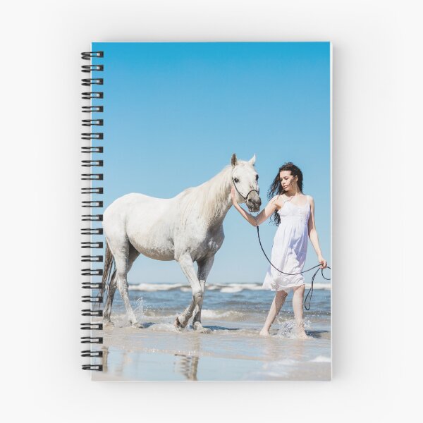 Item preview, Beautiful woman and white horse on the beach  designed and sold by HofTao.