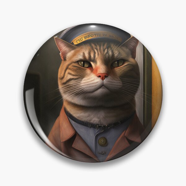 Item preview, cat train conductor  designed and sold by kiwimick.