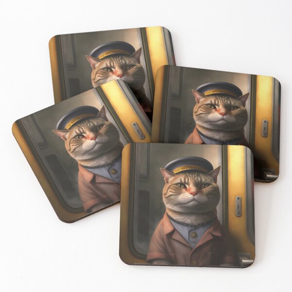 Item preview, cat train conductor  designed and sold by kiwimick.