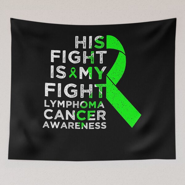 Item preview, His Fight Is My Fight Lymphoma Cancer Awareness Lime Green Ribbon Vintage designed and sold by cssdru.