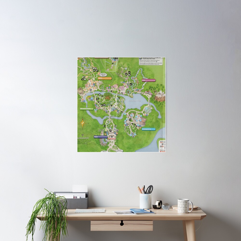 Animal Kingdom Map Poster for Sale by Rainbow Rules