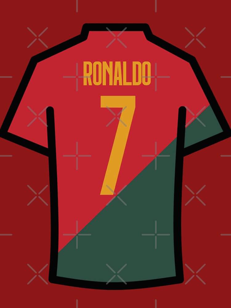 Ronaldo #7 POR Red Green 22 Football Jersey Sticker for Sale by Millustgfx