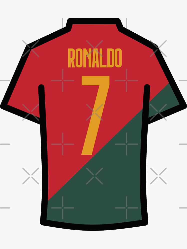 Ronaldo 7 POR Red Green 22 Football Jersey Sticker for Sale by Millustgfx Redbubble