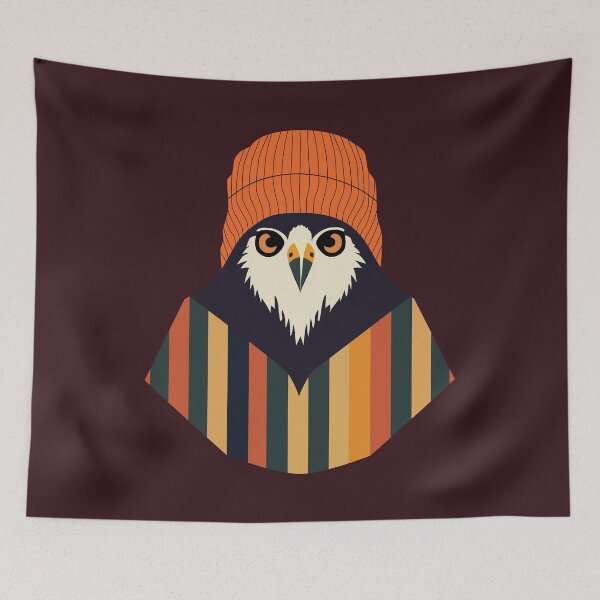 Item preview, Autumn Eagle Wearing a Comfy Beanie and Flannel Shirt designed and sold by ComfyDays.