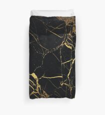 Black Gold Marble Duvet Cover