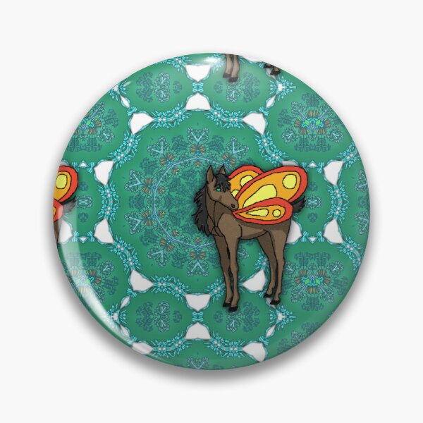 Item preview, Butterfly Winged Foal Sketch Colored, with Kaleidoscope Background designed and sold by KaycysCreations.