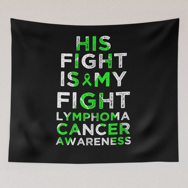 Item preview, His Fight Is My Fight Lymphoma Cancer Awareness Lime Green Ribbon Vintage designed and sold by cssdru.