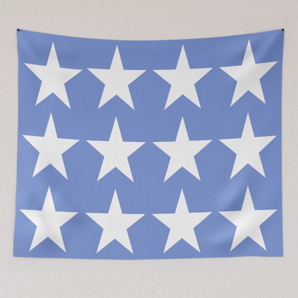 Item preview, Large WHITE and DANUBE BLUE STARS  designed and sold by RachelMacht.