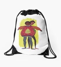 troy and abed in the morning Drawstring Bag