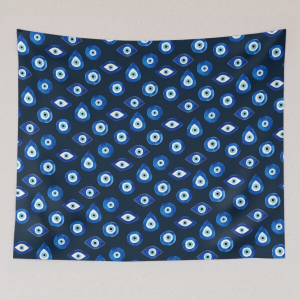 Item preview, EVIL EYE-turkish nazar (navy) designed and sold by BEATRIZ ABAITUA.