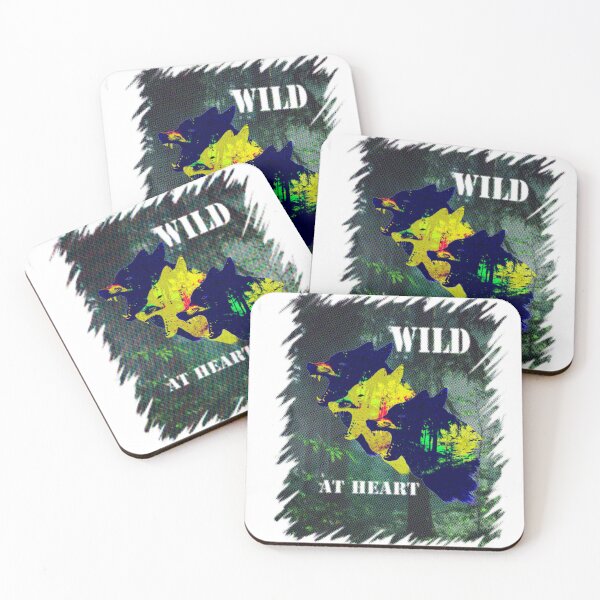 Item preview, Wild at heart quote ,wolves in the forest , a nature design designed and sold by FFelder.