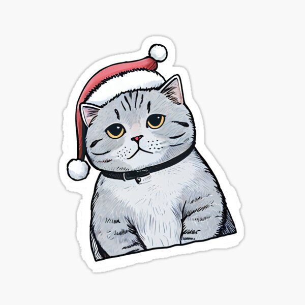 Christmas Cat Decor Sticker