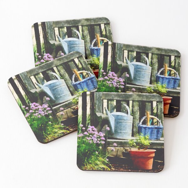 Item preview, Watering Can and Blue Basket designed and sold by Susan Savad.